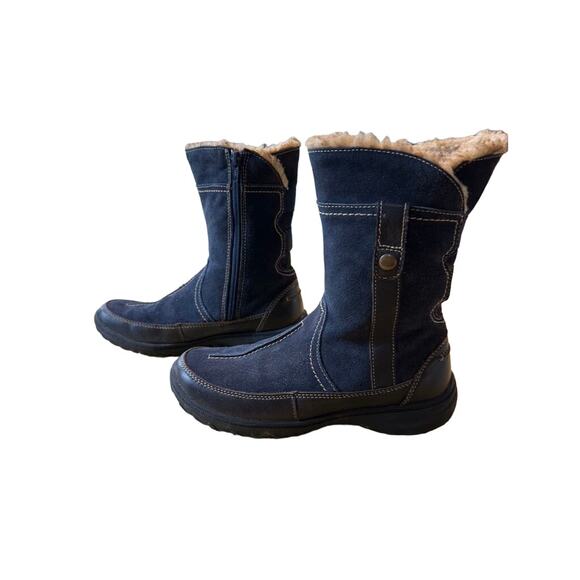 Clarks Andes Fortune Blue suede and faux fur lined boots 6.5M - Picture 9 of 14